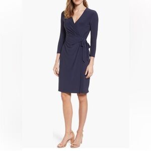 Anne Klein Wrap Dress, size 6, navy blue